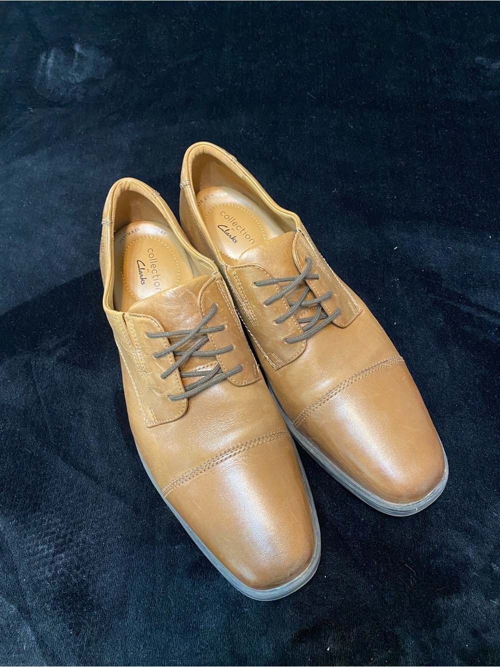 Clarks Whiddon Cap Men’s Leather Dress Shoes Size 10.5W